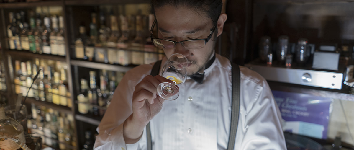 Hiroyuki Go samples some Willett Family Estate bourbon