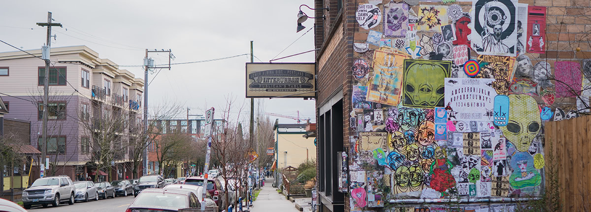 Interurban lies in the gentrified Boise neighborhood of Portland, right off I-5
